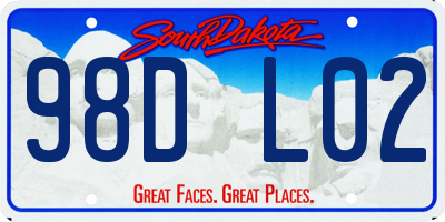 SD license plate 98DL02
