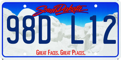 SD license plate 98DL12