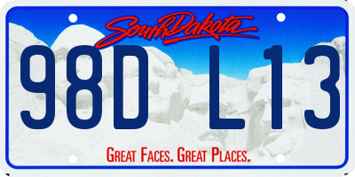 SD license plate 98DL13
