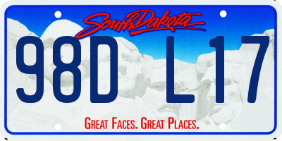 SD license plate 98DL17