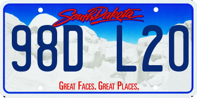 SD license plate 98DL20