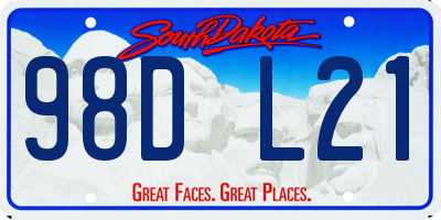 SD license plate 98DL21