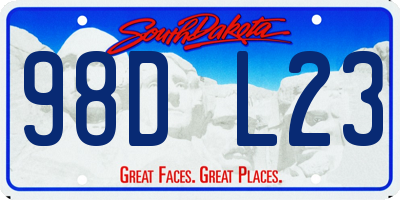 SD license plate 98DL23