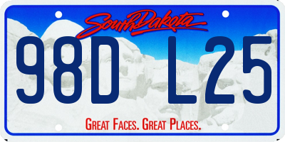 SD license plate 98DL25