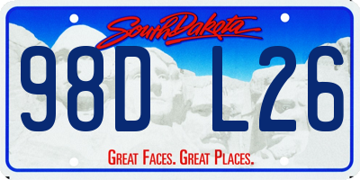 SD license plate 98DL26