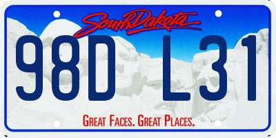 SD license plate 98DL31