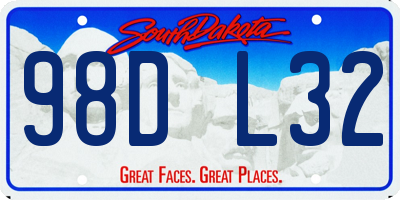 SD license plate 98DL32