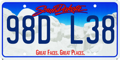 SD license plate 98DL38