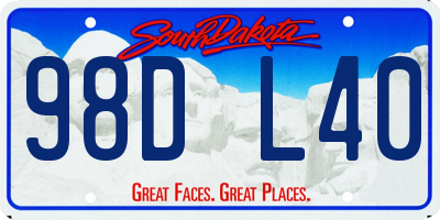 SD license plate 98DL40