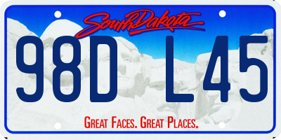 SD license plate 98DL45