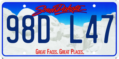 SD license plate 98DL47