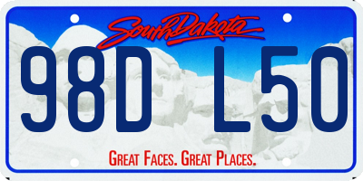 SD license plate 98DL50