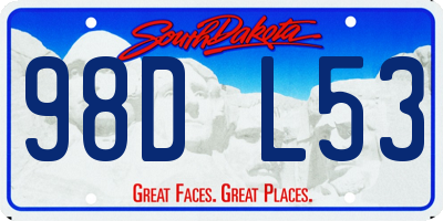 SD license plate 98DL53