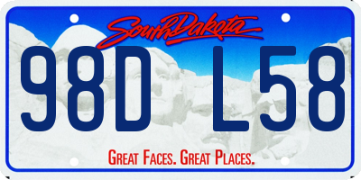 SD license plate 98DL58