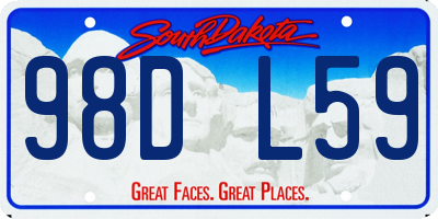SD license plate 98DL59