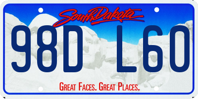 SD license plate 98DL60