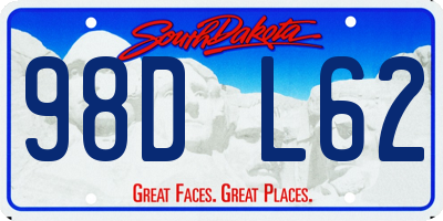 SD license plate 98DL62