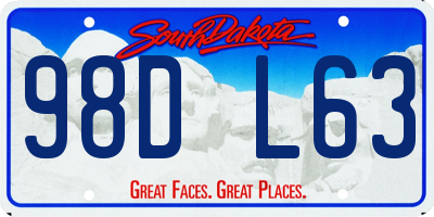 SD license plate 98DL63