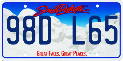SD license plate 98DL65