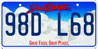 SD license plate 98DL68