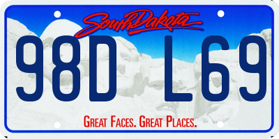 SD license plate 98DL69