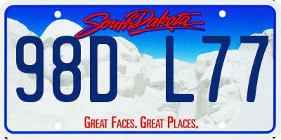 SD license plate 98DL77
