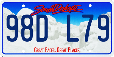 SD license plate 98DL79