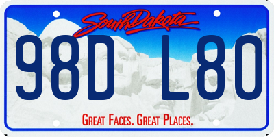 SD license plate 98DL80