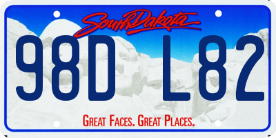 SD license plate 98DL82
