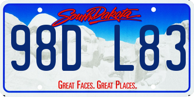 SD license plate 98DL83