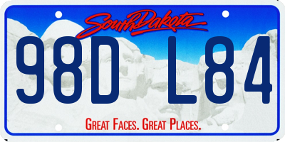 SD license plate 98DL84