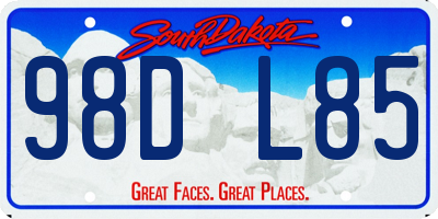SD license plate 98DL85