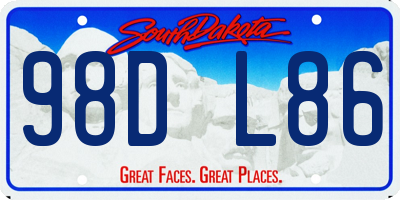 SD license plate 98DL86
