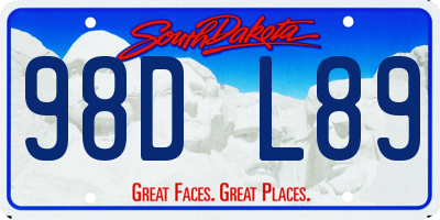 SD license plate 98DL89