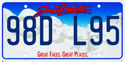 SD license plate 98DL95