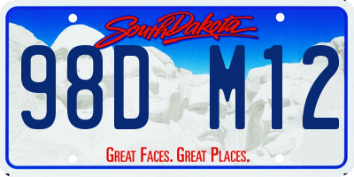 SD license plate 98DM12