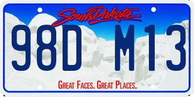 SD license plate 98DM13
