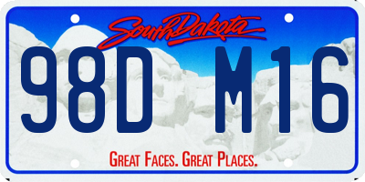SD license plate 98DM16