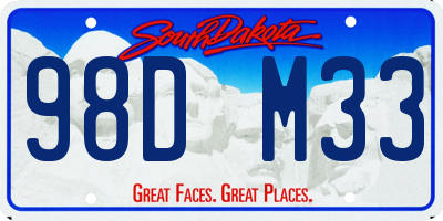 SD license plate 98DM33