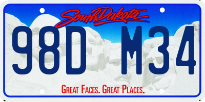 SD license plate 98DM34