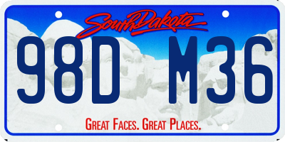 SD license plate 98DM36