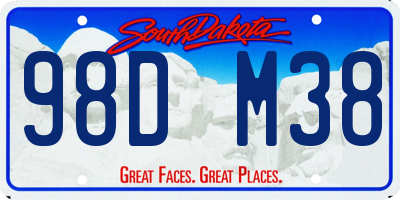SD license plate 98DM38