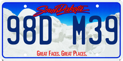 SD license plate 98DM39