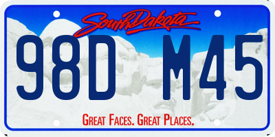 SD license plate 98DM45