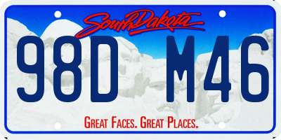 SD license plate 98DM46