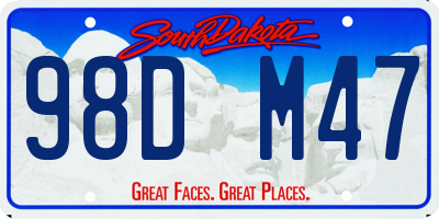 SD license plate 98DM47