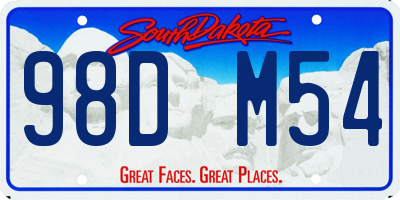 SD license plate 98DM54