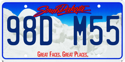 SD license plate 98DM55