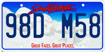 SD license plate 98DM58