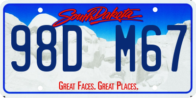 SD license plate 98DM67